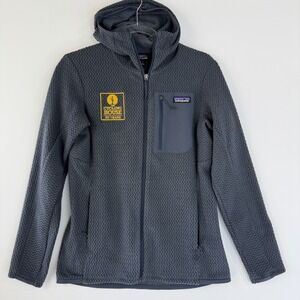 Patagonia R1 Air Full-Zip Hoody Women S Blue 40261 Textured Fleece Cycling Patch
